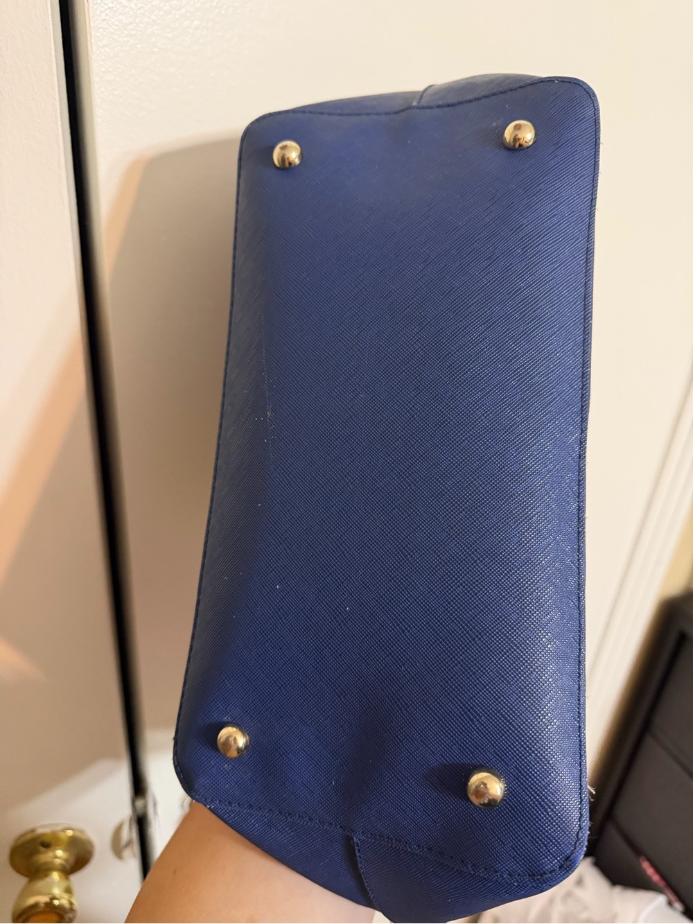 kate spade Blue Saffiano Leather Tote with Gold Accent - Picture 4 of 6